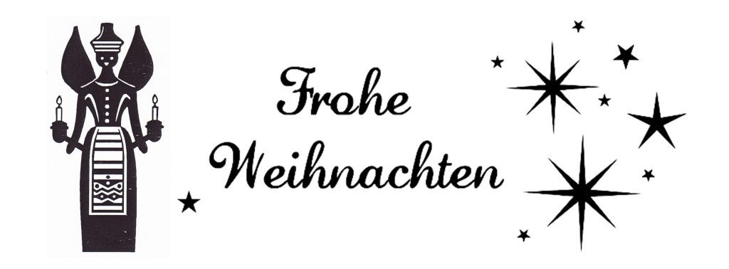 Weihnachtsengel und Schriftzug Frohe Weihnachten