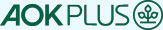 Logo der AOK Plus mit grünem Schriftzug und Lebensbaumsymbol.